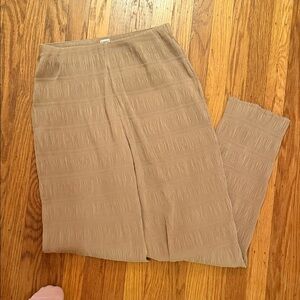 Toteme Tan Straight Leg Pleated Dress Pant